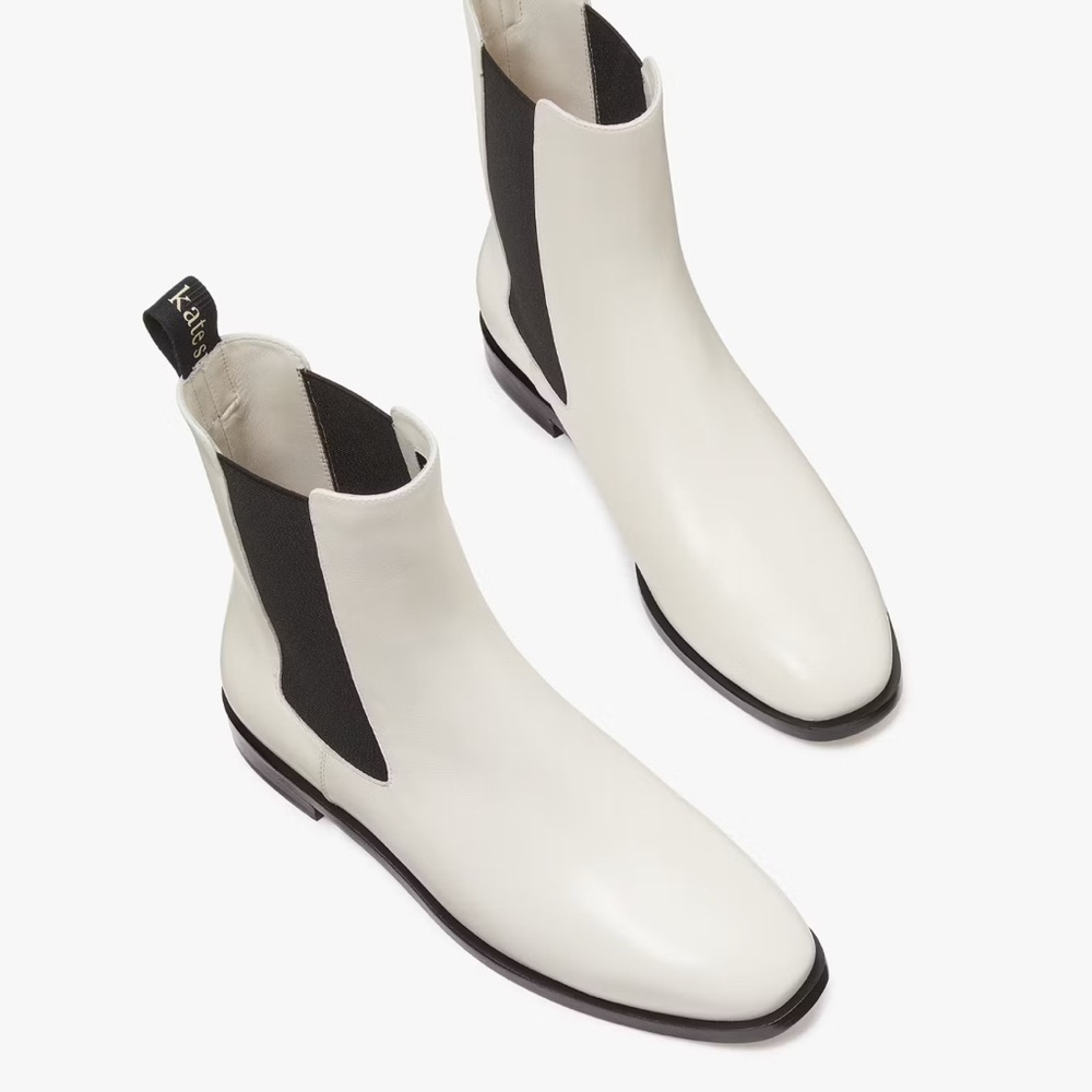 Kate Spade White leather boots Chelsea Boots brand new